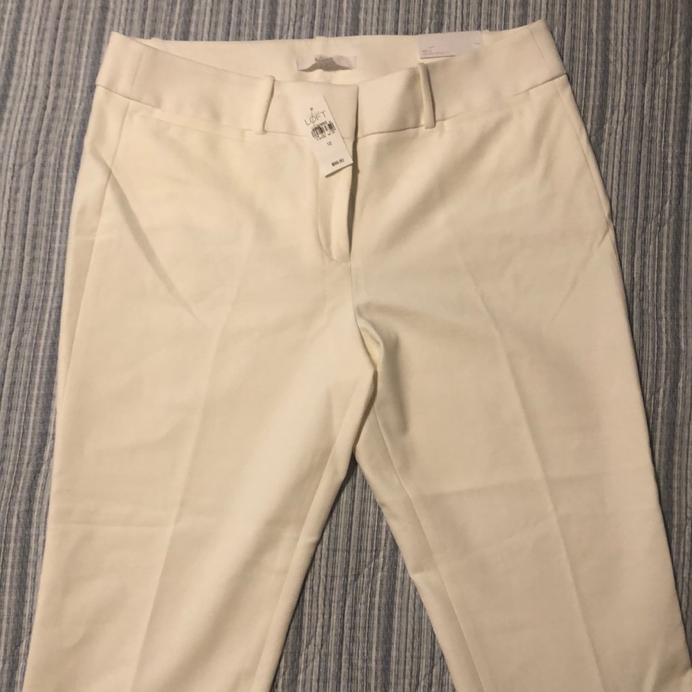 Loft Marisa Pant cropped in off white NWT